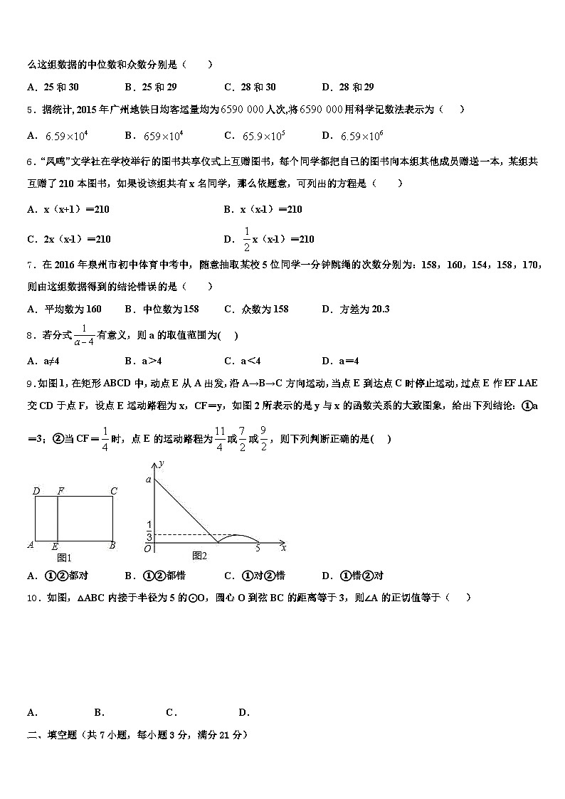 定兴县2025年中考四模数学试题含解析第2页