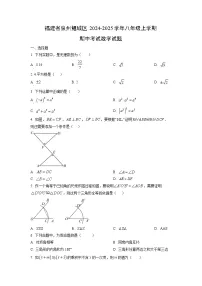 福建省泉州鲤城区2024-2025学年八年级上学期期中考试数学试卷（学生版）