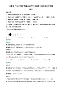 2025年安徽省C20教育联盟九年级第二次学业水平(二模)检测数学试题 (解析版)-A4