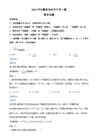 2025年安徽省池州市中考一模数学试题（解析版）-A4