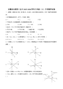 安徽省合肥四十五中2025-2026学年八年级（上）月考数学试卷