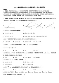 2026届安徽省合肥45中学数学七上期末监测试题含解析