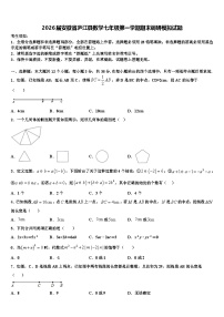 2026届安徽省庐江县数学七年级第一学期期末调研模拟试题含解析