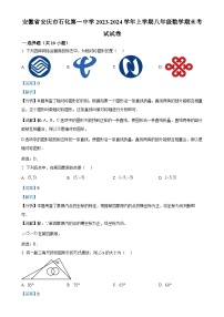 安徽省安庆市石化第一中学上学期八年级数学期末考试试卷（解析版）-A4
