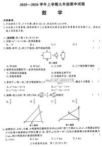 河南省郑州市2025-2026学年九年级上学期期中九校联考数学试卷含答案
