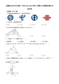 安徽省安庆市石化第一中学上学期八年级数学期末考试试卷（原卷版）-A4