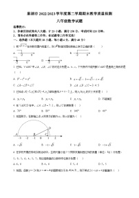 安徽省合肥市巢湖市八年级数学下学期期末试卷（原卷版）-A4
