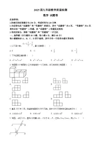 2025年安徽省阜阳市中考一模联考数学卷（原卷版）-A4