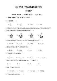 浙江省绍兴市新昌县五校联盟2025-2026学年七年级上学期11月期中联考数学试题（含答案）