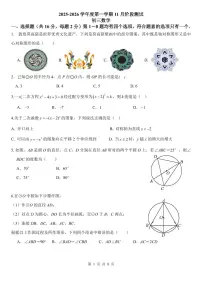 2025北京十一中初三（上）期中数学试卷