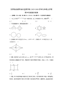 甘肃省武威市凉州区新华镇2025-2026学年九年级上学期期中考试数学试卷(学生版)