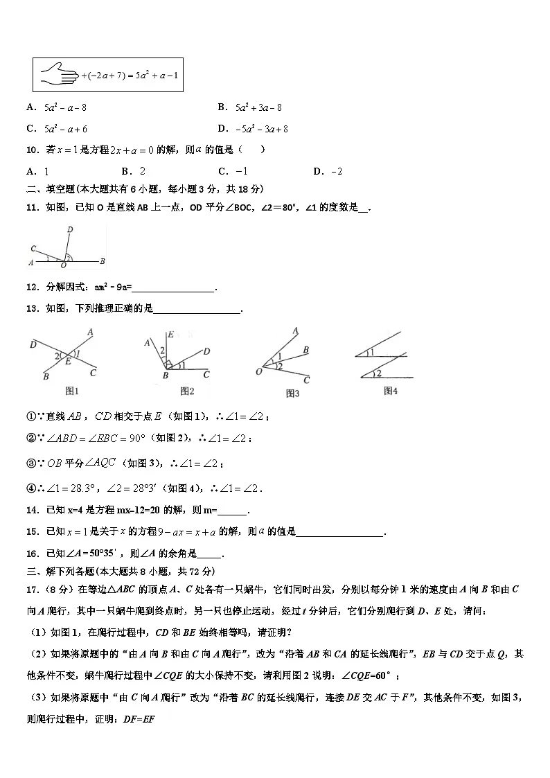 2026届福建省厦门市双十中学数学七年级第一学期期末综合测试模拟试题含解析第2页