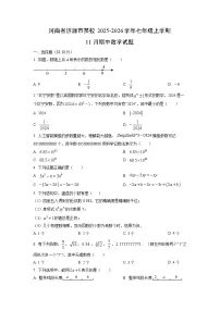 河南省济源市某校2025-2026学年七年级上学期11月期中数学试卷(学生版)