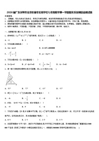2026届广东深圳市龙华区锦华实验学校七年级数学第一学期期末质量跟踪监视试题含解析