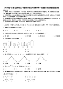 2026届广东省北京师范大广州实验学校七年级数学第一学期期末质量跟踪监视试题含解析