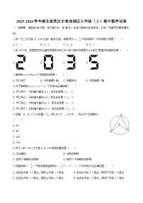 2025-2026学年湖北省武汉市东西湖区九年级（上）期中数学试卷-自定义类型