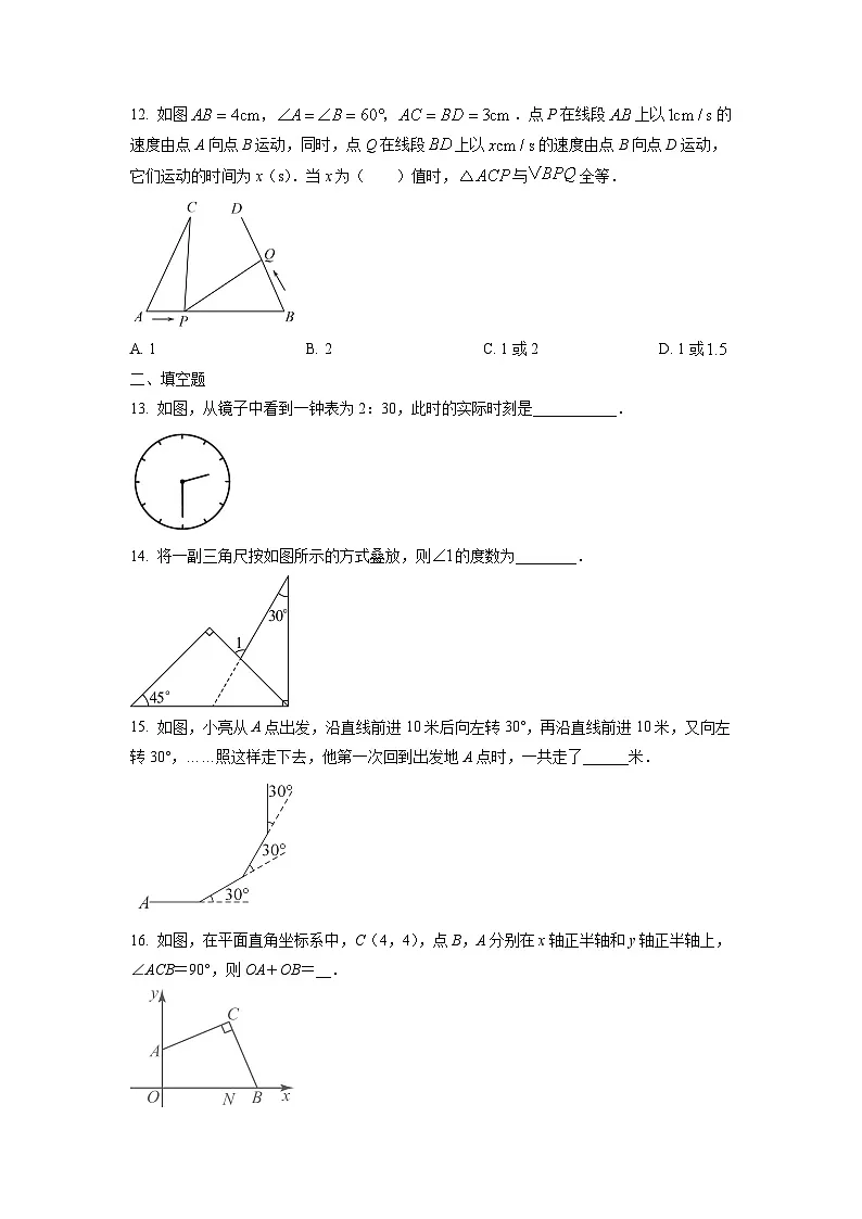 河北省邢台市任泽区2024-2025学年八年级上学期11月期中考试数学试卷(学生版)第3页