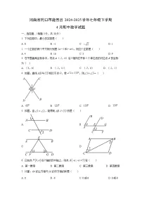 河南省周口市鹿邑县2024-2025学年七年级下学期4月期中数学试卷(学生版)