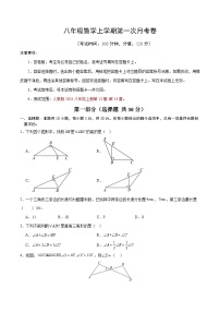 河南省许昌市禹州市2025-2026学年八年级上学期第一次月考数学试题（无答案）