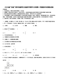 2026届广东省广州市华南师范大附属中学数学七年级第一学期期末考试模拟试题含解析