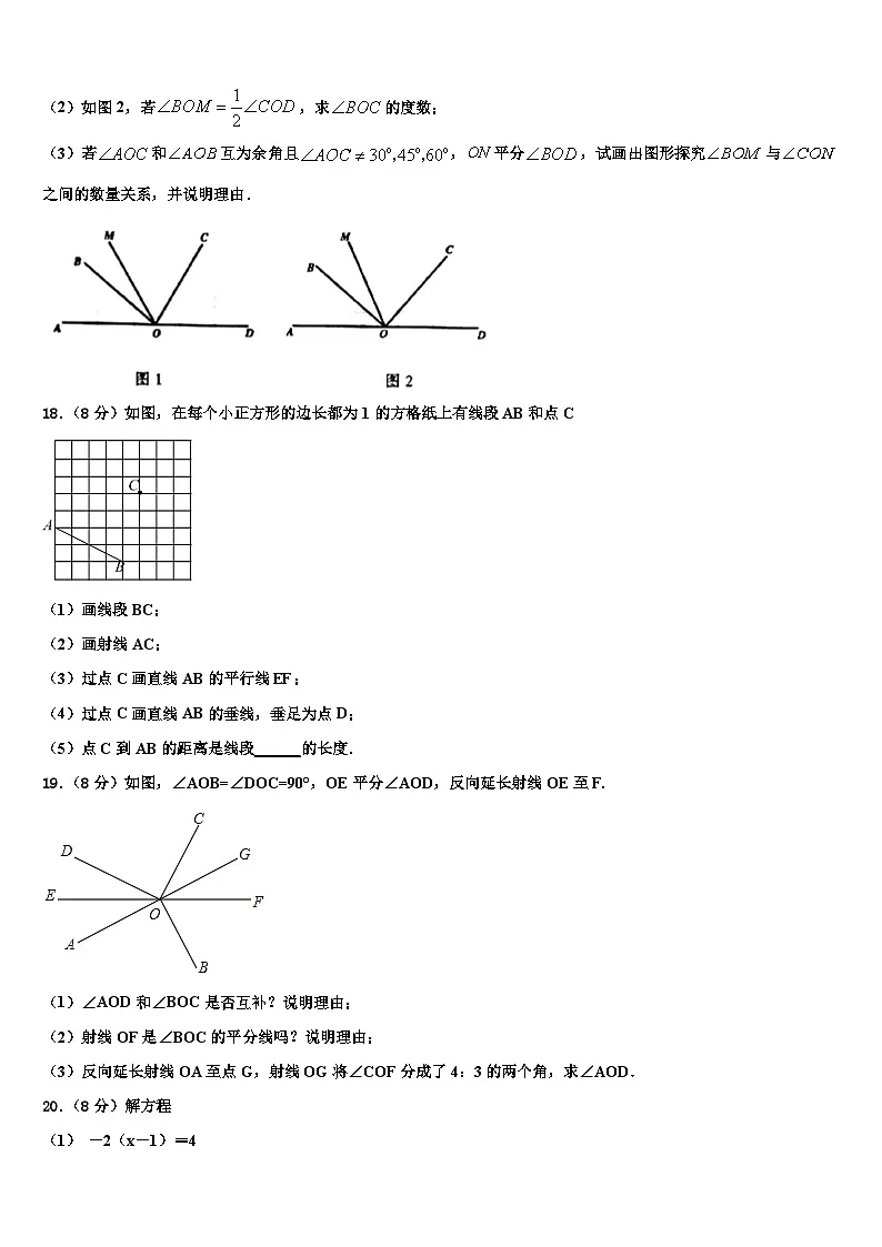 2026届广东省广东实验中学数学七上期末复习检测试题含解析第3页