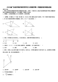2026届广东省华师附中新世界学校七年级数学第一学期期末联考模拟试题含解析