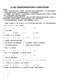 2026届广东省深圳市深圳实验学校数学七上期末复习检测试题含解析