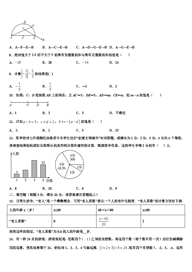 2026届贵州省六盘水市七年级数学第一学期期末统考模拟试题含解析第2页