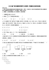 2026届广西合浦县联考数学七年级第一学期期末达标检测试题含解析