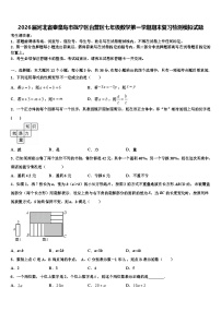 2026届河北省秦皇岛市抚宁区台营区七年级数学第一学期期末复习检测模拟试题含解析