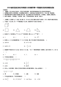 2026届河北省石家庄市藁城区七年级数学第一学期期末质量检测模拟试题含解析