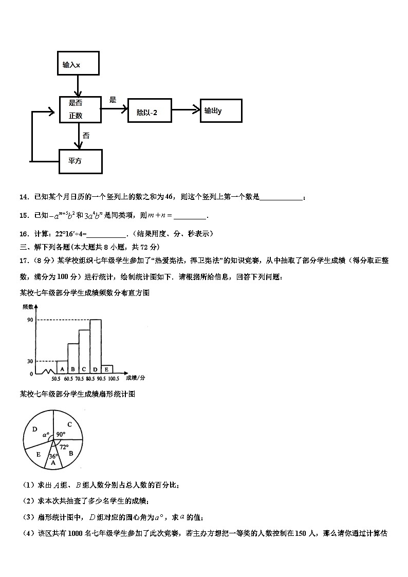 2026届河南省郑州市郑州一八联合国际学校七年级数学第一学期期末联考模拟试题含解析第3页