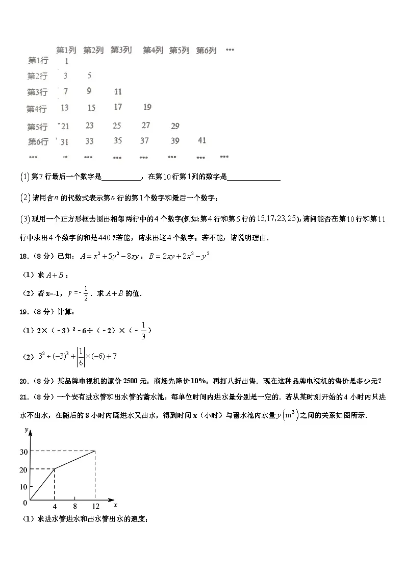 2026届黑龙江省安达市四平中学数学七上期末教学质量检测模拟试题含解析第3页