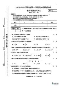 河南省漯河市郾城区第二初级实验中学2025-2026学年七年级上学期11月期中数学试题