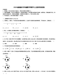 2026届湖南长沙市南雅中学数学七上期末检测试题含解析