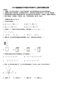 2026届湖南省长沙市部分学校数学七上期末检测模拟试题含解析