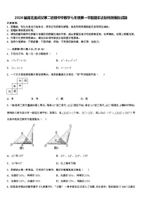 2026届湖北省武汉第二初级中学数学七年级第一学期期末达标检测模拟试题含解析