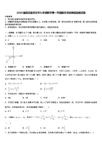 2026届湖北省武汉市七年级数学第一学期期末质量跟踪监视试题含解析