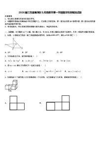 2026届江苏省高淳区七年级数学第一学期期末检测模拟试题含解析