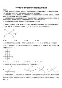 2026届江苏省句容市数学七上期末复习检测试题含解析