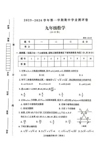 河南省周口市太康县2025-2026学年九年级上学期11月期中数学试题