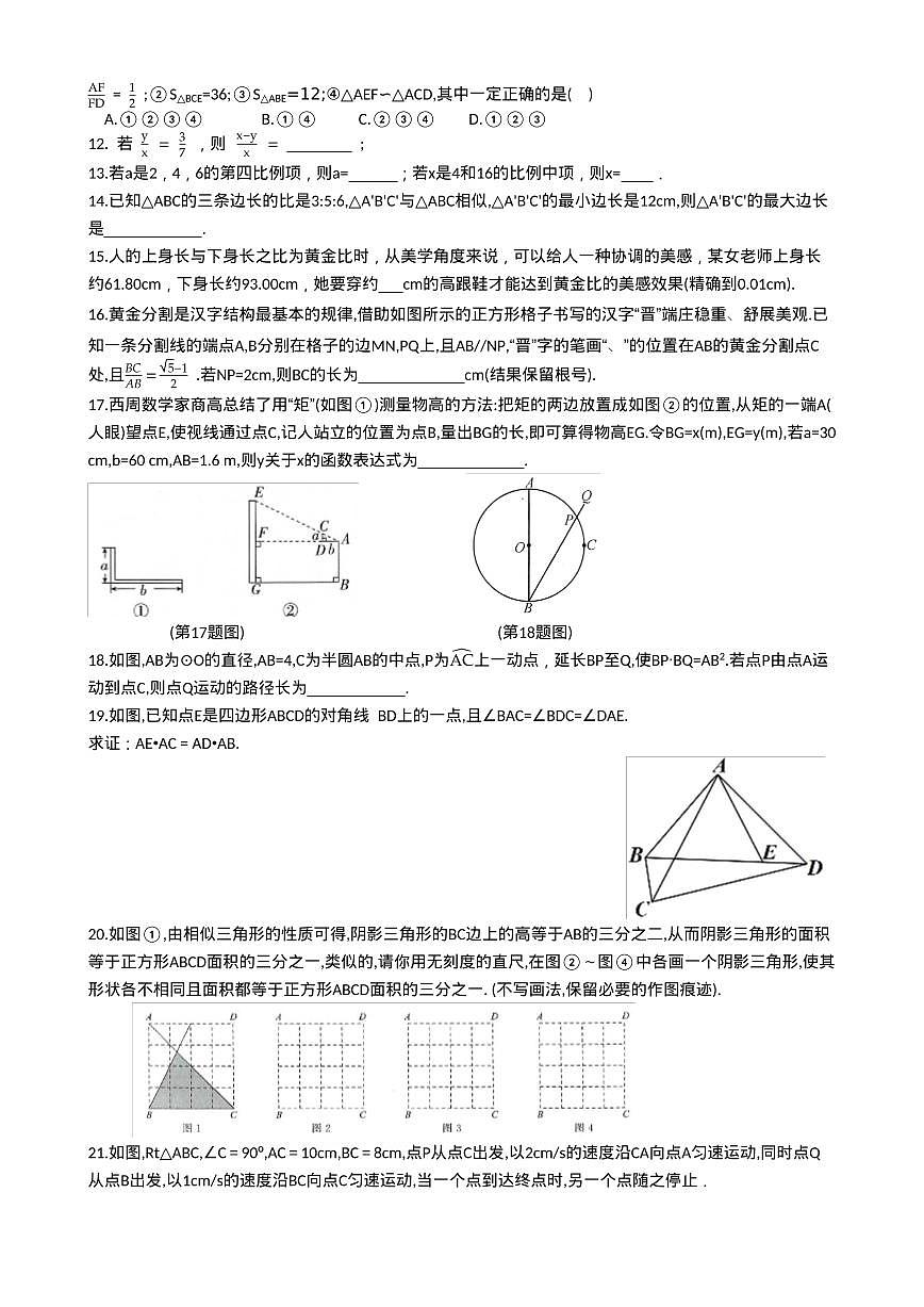 苏科版初中数学九年级下册第6章《图形的相似》单元提优专练(无答案)第2页