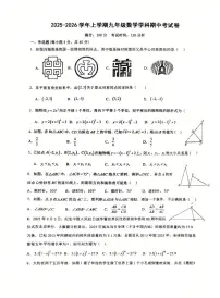 福建省莆田哲理中学2025-2026学年上学期九年级期中考试数学试题