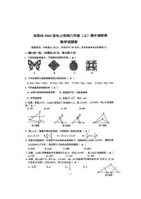 浙江省东阳市2025-2026学年八年级上学期期中数学试卷
