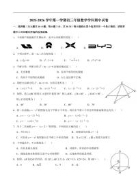 广东省珠海市部分学校2025-2026学年九年级上学期期中考试数学试题