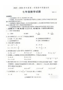山东省青岛市2025-2026学年七年级上学期测数学期中测试卷