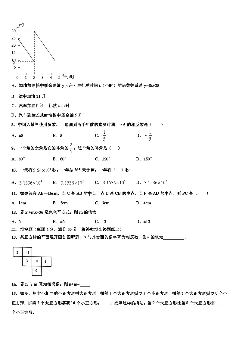 2026届洛阳市重点中学数学七年级第一学期期末达标检测试题含解析第2页