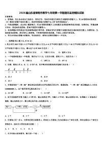2026届山东省莱阳市数学七年级第一学期期末监测模拟试题含解析