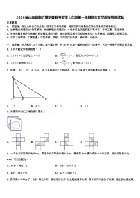 2026届山东省临沂蒙阴县联考数学七年级第一学期期末教学质量检测试题含解析