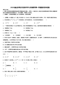 2026届山东枣庄市实验中学七年级数学第一学期期末统考试题含解析